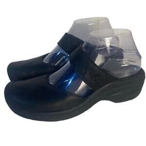 Keen Black Leather Slip On Clog Maryjane Wedge Loafer Women Shoe Comfort Size 7